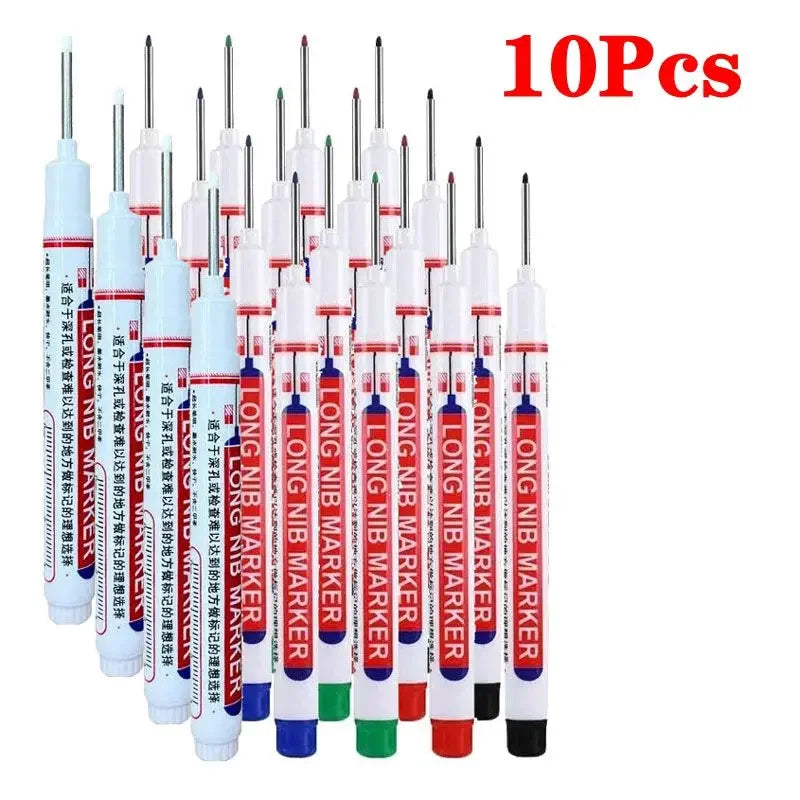1-40PCS 20mm Deep Hole Long Nib Head Markers For Metal Perforating Pen Waterproof Bathroom Woodworking Decoration Multi-Purpose