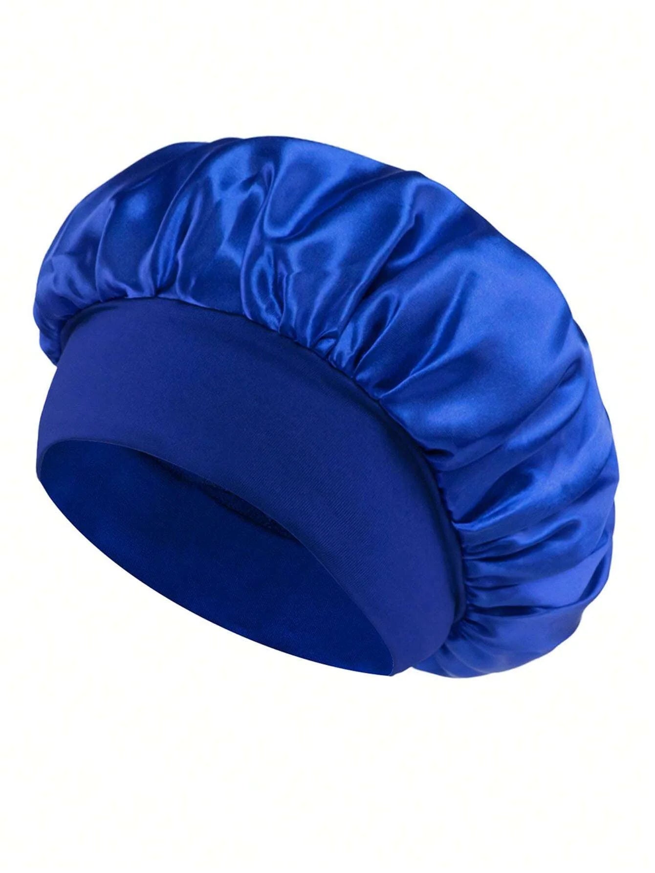 New Women's Satin Solid Wide-brimmed Sleeping Hat Unisex Head Wrap Elastic Band Cap Hair Care Bonnet Night Hat bonnet de nuit