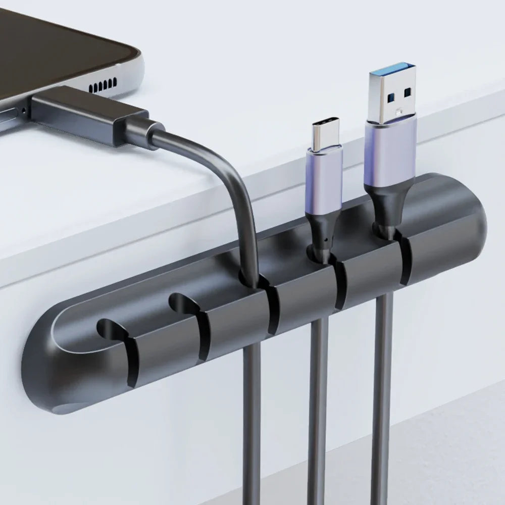 Wholesale Clips Cable Holder for MouseHeadphone Wire Organizer Cable Organizer Silicone USB Cable Winder Desktop Tidy Management