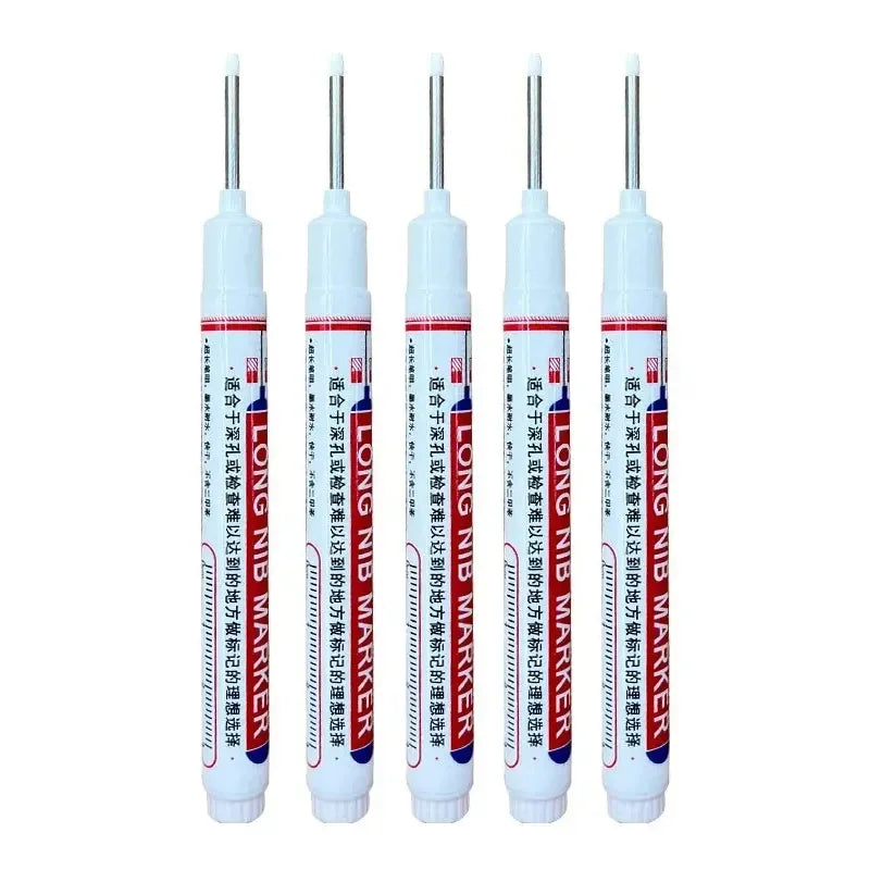 1-40PCS 20mm Deep Hole Long Nib Head Markers For Metal Perforating Pen Waterproof Bathroom Woodworking Decoration Multi-Purpose