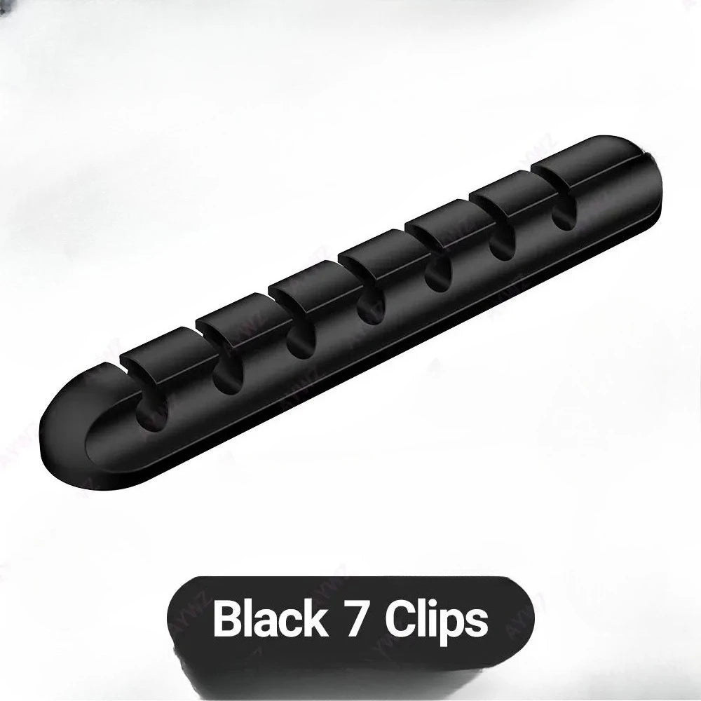 Wholesale Clips Cable Holder for MouseHeadphone Wire Organizer Cable Organizer Silicone USB Cable Winder Desktop Tidy Management