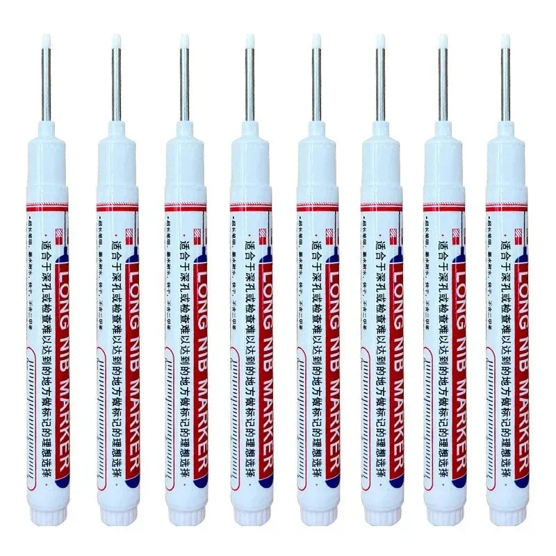 1-40PCS 20mm Deep Hole Long Nib Head Markers For Metal Perforating Pen Waterproof Bathroom Woodworking Decoration Multi-Purpose
