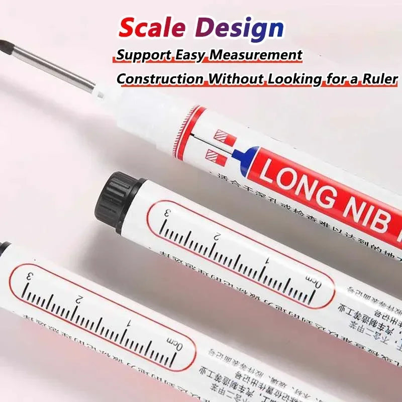 1-40PCS 20mm Deep Hole Long Nib Head Markers For Metal Perforating Pen Waterproof Bathroom Woodworking Decoration Multi-Purpose