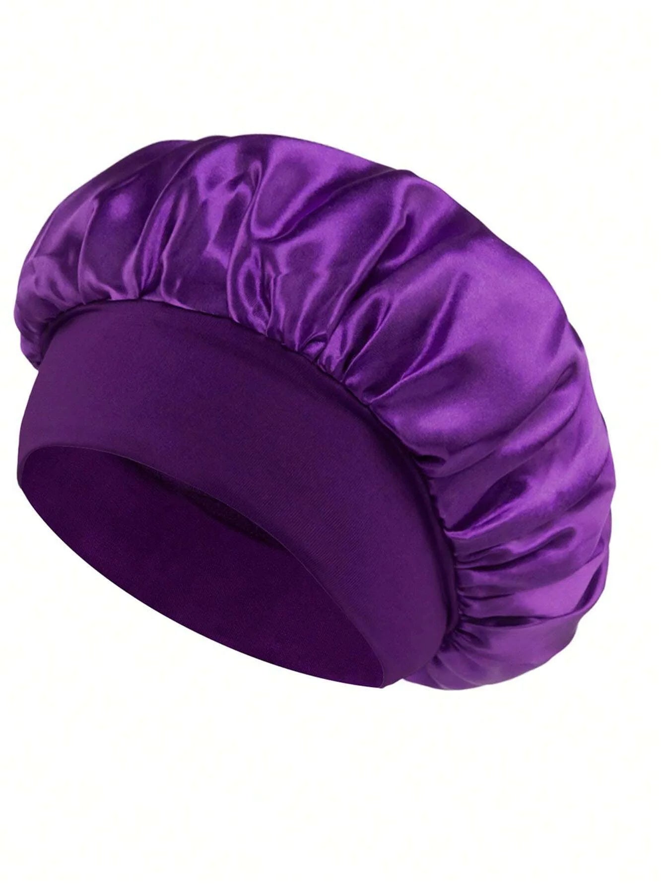 New Women's Satin Solid Wide-brimmed Sleeping Hat Unisex Head Wrap Elastic Band Cap Hair Care Bonnet Night Hat bonnet de nuit
